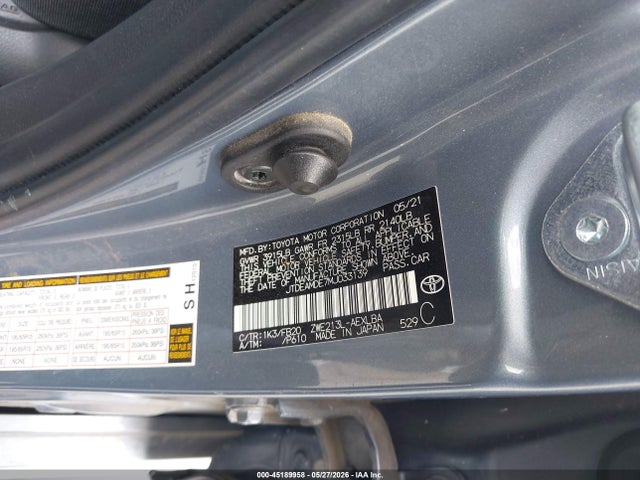 45189958 :رقم المزاد ، JTDEAMDE7MJ033139 vin ، 2021 Toyota Corolla Hybrid Le مزاد بيع