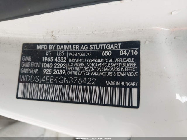 Mercedes-Benz CLA 250 2016 WDDSJ4EB4GN376422 Image 9