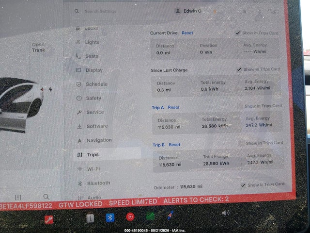 45190045 :رقم المزاد ، 5YJ3E1EA4LF598122 vin ، 2020 Tesla Model 3 Standard Range Plus Rear-wheel Drive/standard Range Rear-wheel Drive مزاد بيع