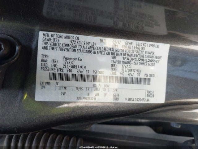 Ford Focus Titanium 2017 1FADP3J28HL245627 Image 9