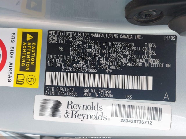 Продаж на аукціоні авто 2010 Lexus Rx 350, vin: 2T2ZK1BA5AC019885, номер лоту: 45190083