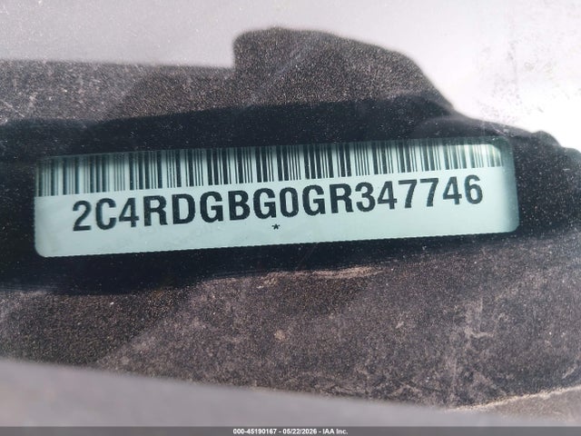 Aukcja sprzedaży 2016 Dodge Grand Caravan Se Plus, vin: 2C4RDGBG0GR347746, numer aukcji: 45190167