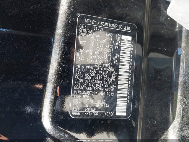 JN8BT3BA8PW417613 Nissan Rogue Sv Fwd