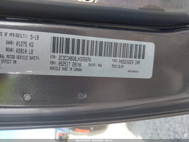 Aukcja sprzedaży 2018 Chrysler 300 300s, vin: 2C3CCABG8JH326070, numer aukcji: 45190222