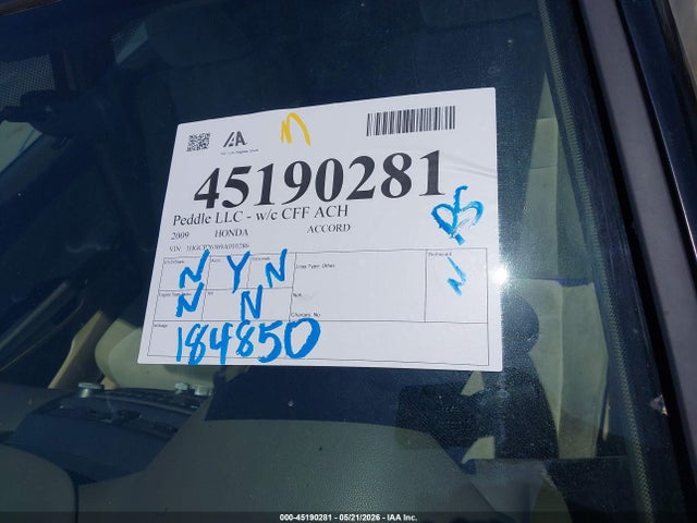 2009 Honda Accord 2.4 Lx მანქანა იყიდება აუქციონზე, vin: 1HGCP26369A010286, აუქციონის ნომერი: 45190281