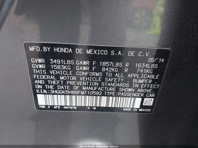 3HGGK5H86FM710592 Honda Fit Ex/ex-l