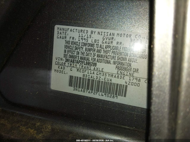 Nissan SENTRA SV 2015 3N1AB7AP2FL695289 Image 9