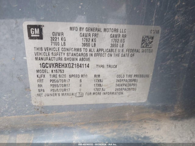 Chevrolet Silverado 1500 1lt 2016 1GCVKREHXGZ184114 Image 9