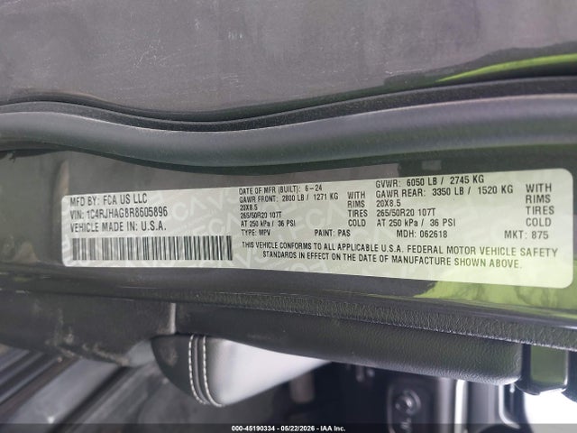 1C4RJHAG8R8605896 Jeep Grand Cherokee Altitude 4x4