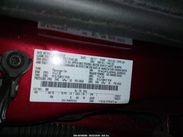 Ford Focus Titanium 2017 1FADP3J29HL325602 Image 9