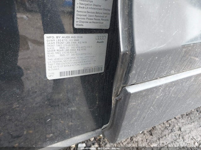 45190459 :رقم المزاد ، WA1AY94L49D021276 vin ، 2009 Audi Q7 3.6 Premium مزاد بيع