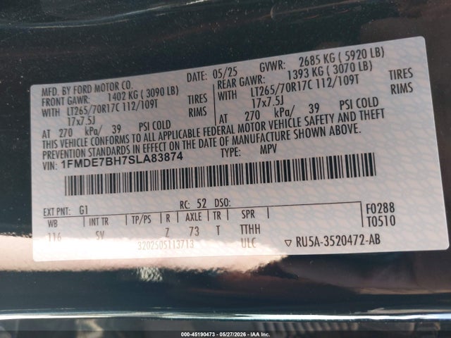 2025 Ford Bronco Big Bend მანქანა იყიდება აუქციონზე, vin: 1FMDE7BH7SLA83874, აუქციონის ნომერი: 45190473