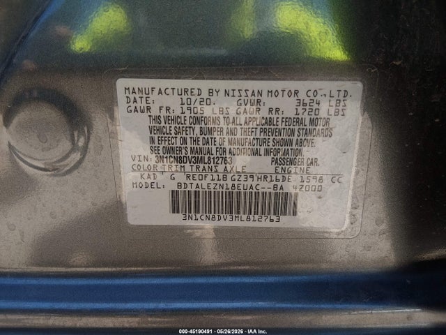 Nissan Versa S Xtronic Cvt 2021 3N1CN8DV3ML812763 Image 9