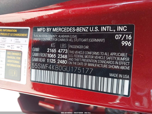 55SWF4KB0GU175177 Mercedes-Benz C 300 Luxury 4matic