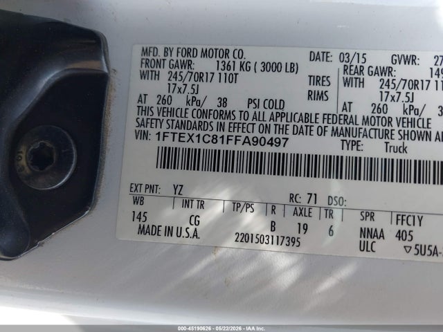 1FTEX1C81FFA90497 Ford F-150 Xl