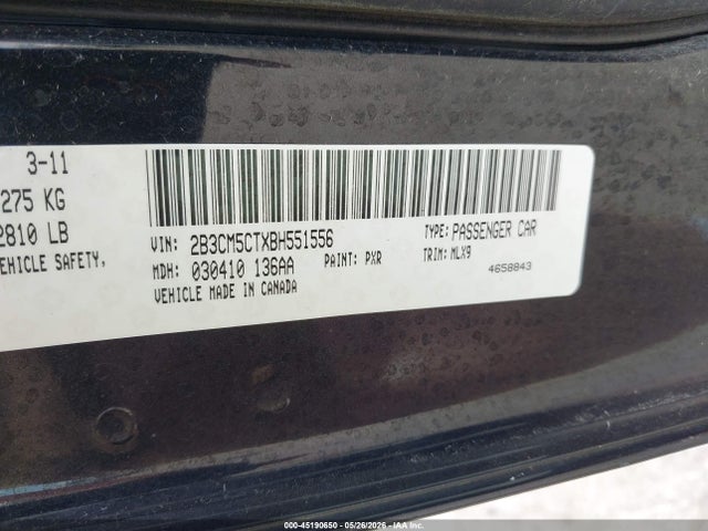 Aukcja sprzedaży 2011 Dodge Charger R/t, vin: 2B3CM5CTXBH551556, numer aukcji: 45190650