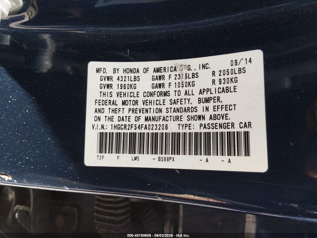 Продажа на аукционе авто 2015 Honda Accord Sport, vin: 1HGCR2F54FA023206, номер лота: 45190656