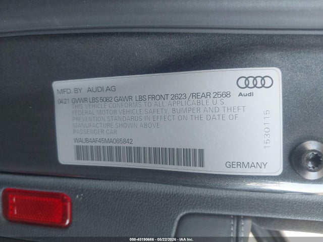 WAUB4AF45MA065842 Audi S4 Premium Plus Tfsi Quattro Tiptronic