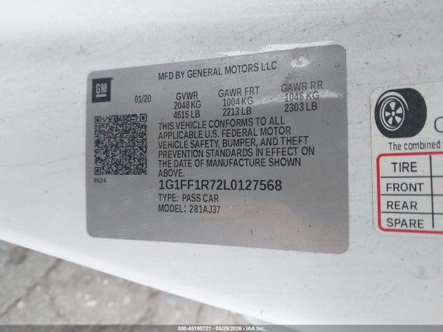 Chevrolet Camaro Rwd 1ss 2020 1G1FF1R72L0127568 Image 9