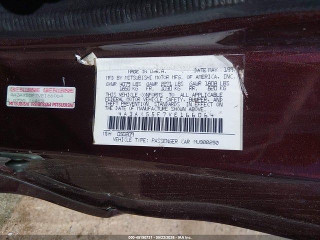 Продаж на аукціоні авто 1997 Mitsubishi Eclipse Spyder Gs-t, vin: 4A3AX55F7VE166064, номер лоту: 45190731