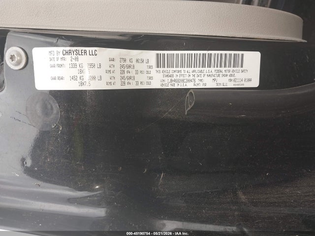 Продаж на аукціоні авто 2008 Jeep Grand Cherokee Overland, vin: 1J8HR68208C200476, номер лоту: 45190754