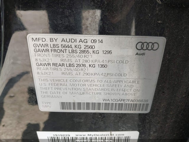 Продаж на аукціоні авто 2015 Audi Sq5 3.0t Premium Plus, vin: WA1CGAFP7FA036638, номер лоту: 45190777