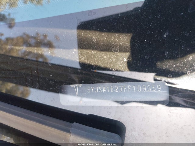 2015 Tesla Model S 70d/85d/p85d მანქანა იყიდება აუქციონზე, vin: 5YJSA1E27FF109359, აუქციონის ნომერი: 45190806