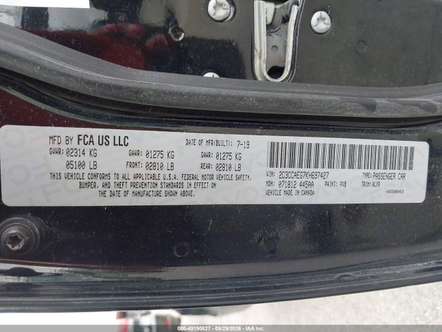 Aukcja sprzedaży 2019 Chrysler 300 Limited, vin: 2C3CCAEG7KH697427, numer aukcji: 45190827