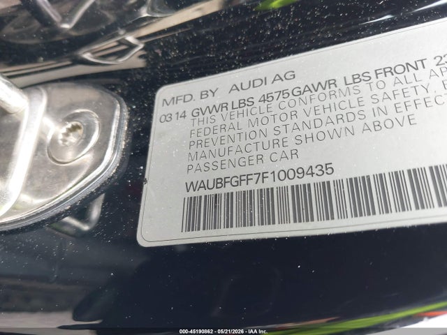 Aukcja sprzedaży 2015 Audi A3 2.0t Premium, vin: WAUBFGFF7F1009435, numer aukcji: 45190862
