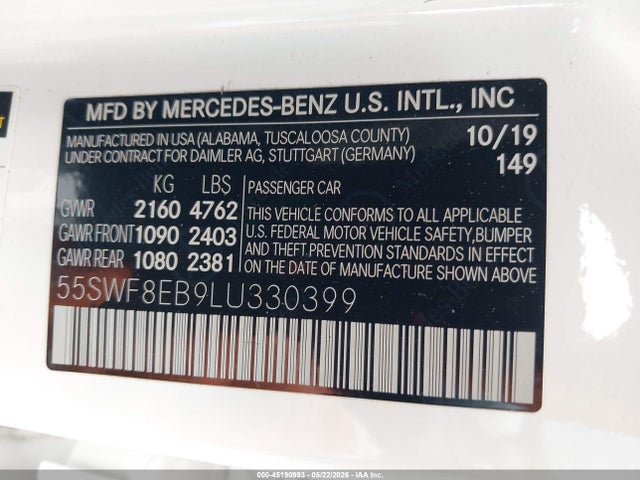 55SWF8EB9LU330399 Mercedes-Benz C 300 4matic