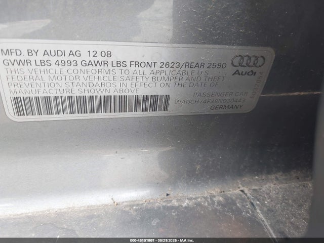 Продаж на аукціоні авто 2009 Audi A6 3.2 Premium, vin: WAUCH74F39N030443, номер лоту: 45191007