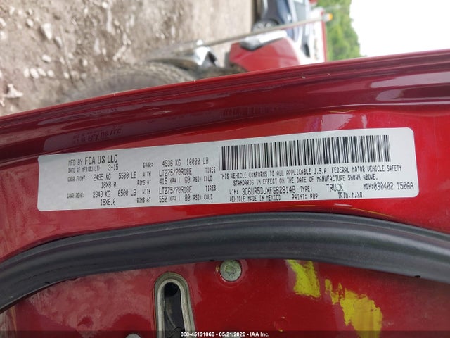 2015 Ram 2500 Slt მანქანა იყიდება აუქციონზე, vin: 3C6UR5DJXFG628148, აუქციონის ნომერი: 45191066