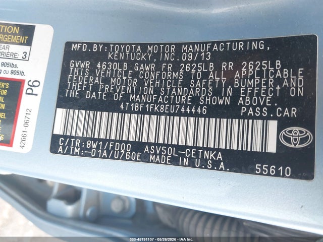 Aukcja sprzedaży 2014 Toyota Camry Le, vin: 4T1BF1FK8EU744446, numer aukcji: 45191107