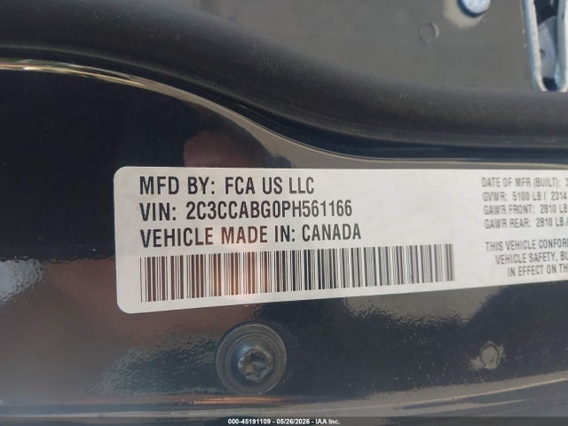 Продажа на аукционе авто 2023 Chrysler 300 300s, vin: 2C3CCABG0PH561166, номер лота: 45191109