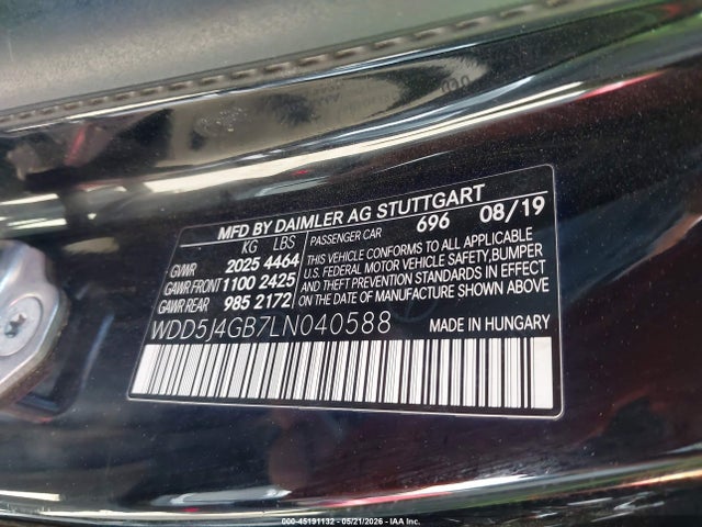 WDD5J4GB7LN040588 Mercedes-Benz CLA 250