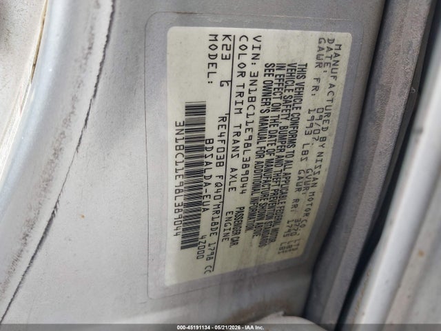 Aukcja sprzedaży 2008 Nissan Versa 1.8s, vin: 3N1BC11E98L389044, numer aukcji: 45191134