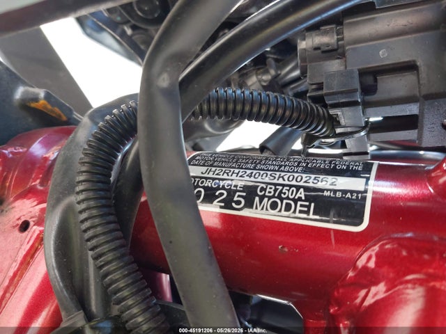 2025 Honda Cb750 A მანქანა იყიდება აუქციონზე, vin: JH2RH2400SK002562, აუქციონის ნომერი: 45191206