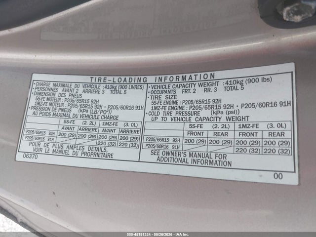 Aukcja sprzedaży 1999 Toyota Camry Solara Se V6, vin: 2T1CF22PXXC252646, numer aukcji: 45191324