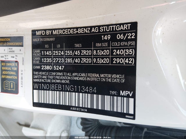 Продажа на аукционе авто 2022 Mercedes-benz Glc 300 4matic Coupe, vin: W1N0J8EB1NG113484, номер лота: 45191371