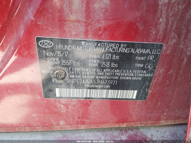 5NPE24AA5JH673921 Hyundai SONATA ECO