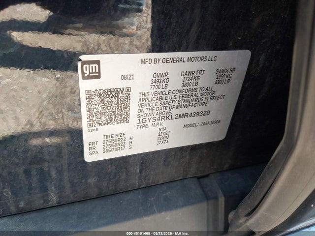 Продажа на аукционе авто 2021 Cadillac Escalade Esv 4wd Sport Platinum, vin: 1GYS4RKL2MR439320, номер лота: 45191465