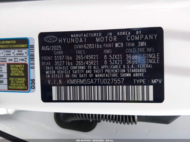 Hyundai Palisade Hev Calligraphy 2026 KM8RM5SA7TU027557 Image 9
