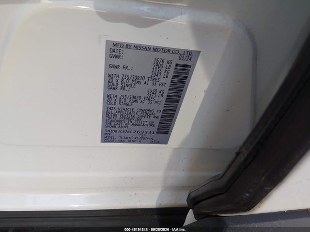 5N1DR3CB7RC269531 Nissan Pathfinder Sl Fwd