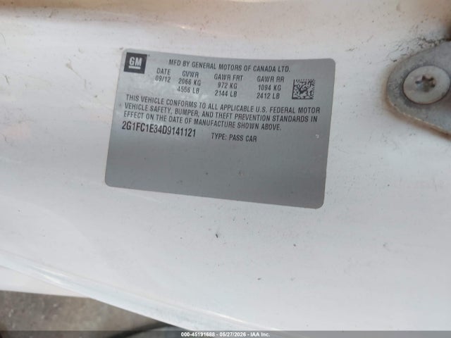 Продаж на аукціоні авто 2013 Chevrolet Camaro 2lt, vin: 2G1FC1E34D9141121, номер лоту: 45191688