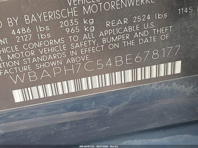 Продажа на аукционе авто 2011 Bmw 328i, vin: WBAPH7C54BE678177, номер лота: 45191723