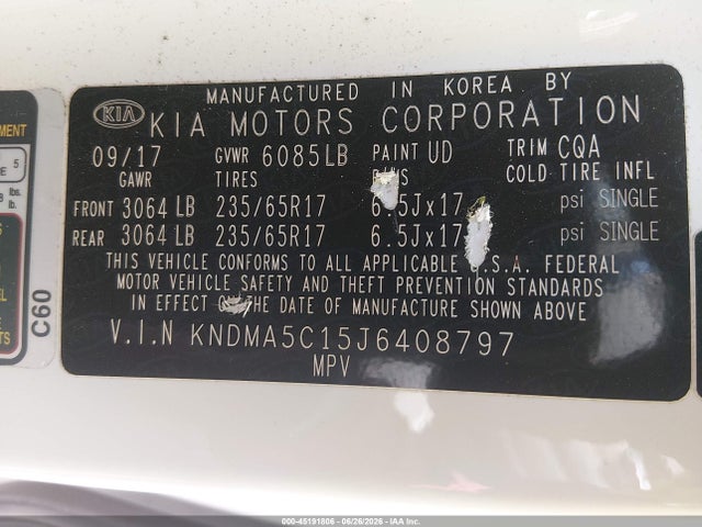 KIA Sedona L 2018 KNDMA5C15J6408797 Image 9