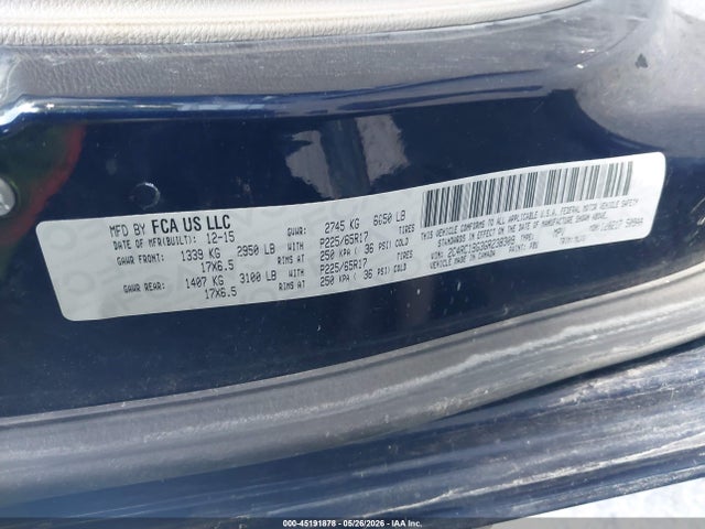 45191878 :رقم المزاد ، 2C4RC1BG3GR238309 vin ، 2016 Chrysler Town & Country Touring مزاد بيع
