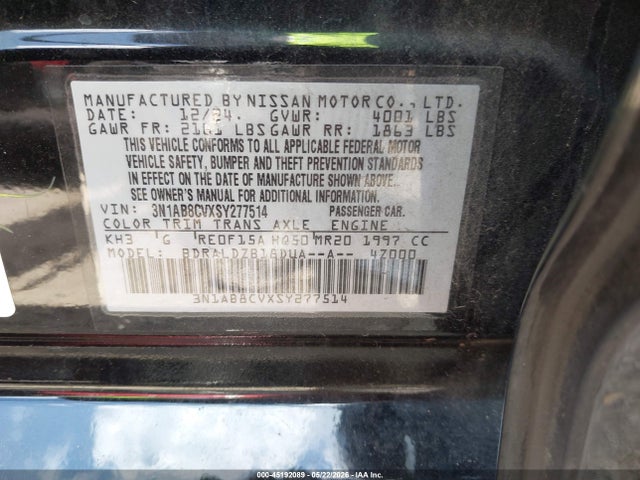 45192089 :رقم المزاد ، 3N1AB8CVXSY277514 vin ، 2025 Nissan Sentra Sv مزاد بيع