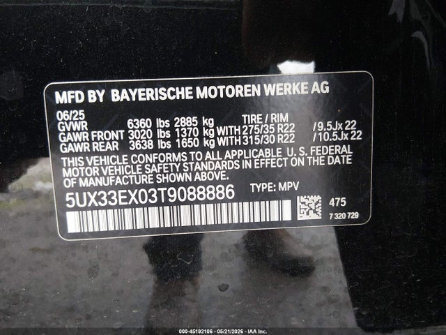5UX33EX03T9088886 BMW X6 Xdrive40i