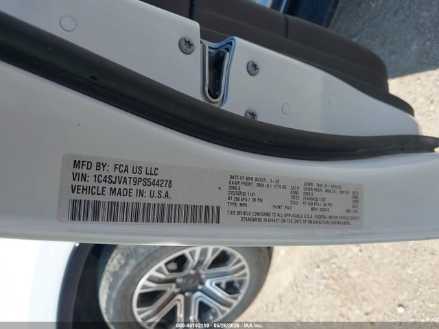 2023 Jeep Wagoneer Series I 4x4 მანქანა იყიდება აუქციონზე, vin: 1C4SJVAT9PS544278, აუქციონის ნომერი: 45192119